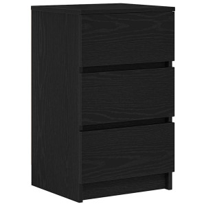 Mesa de cabeceira com 3 gavetas 39x35x65 cm preto H