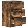 Mesa de cabeceira com 3 gavetas 39x35x65 cm carvalho fumado 5