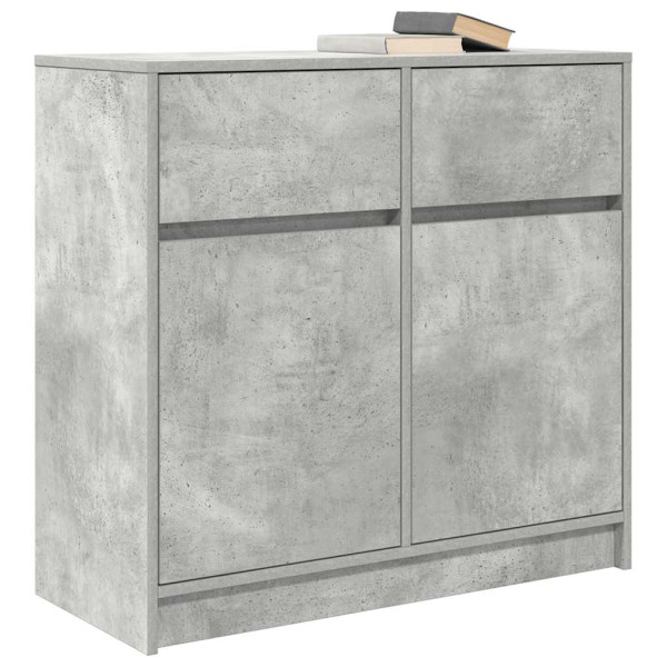 Aparador con cajón gris hormigón 80x34x76 cm madera ingeniería M 4