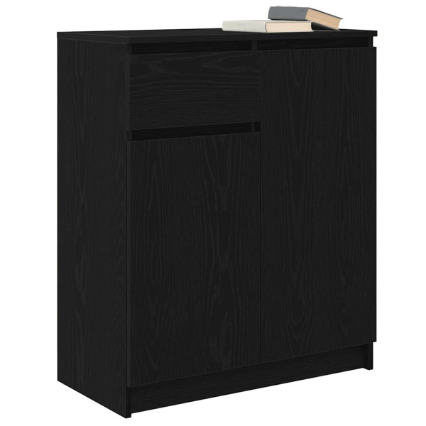 Aparador con cajón roble negro 71x35x84 cm madera de ingeniería M 4