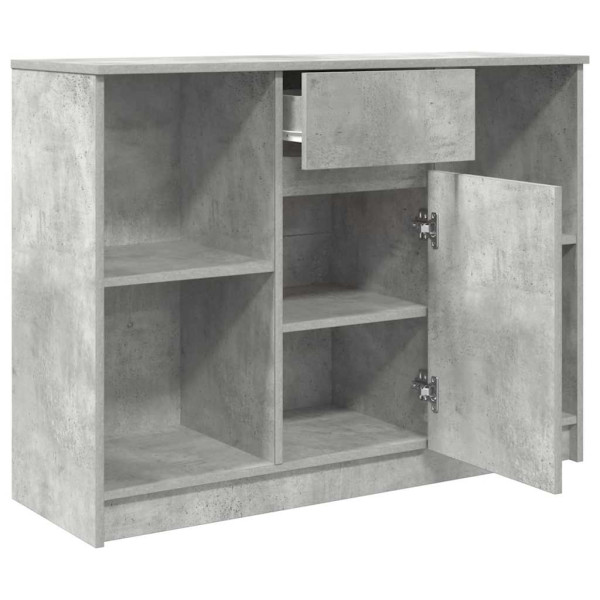 Aparador con cajón gris hormigón 101x35x76 cm madera ingeniería M 5