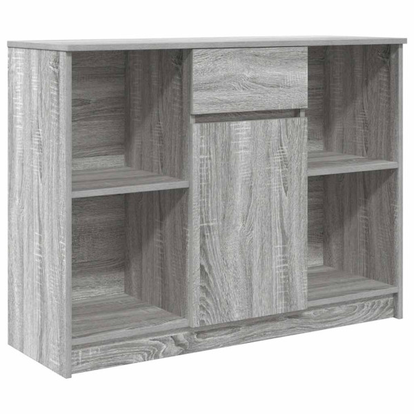 Aparador con cajón  Sonoma gris 101x35x76 cm madera ingeniería M 2