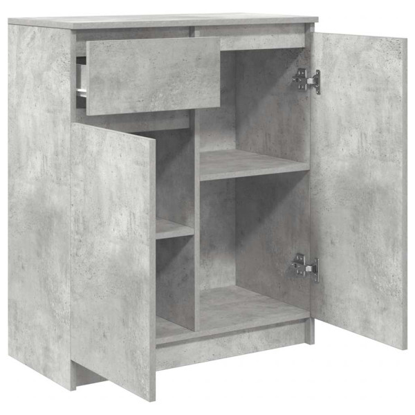 Aparador con cajón gris hormigón 71x35x84 cm madera ingeniería M 5