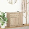 Aparador con cajón roble Sonoma 71x35x65 cm madera ingeniería 1