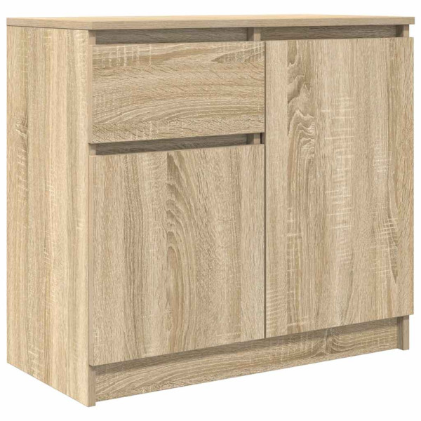 Aparador con cajón roble Sonoma 71x35x65 cm madera ingeniería M 2