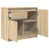 Aparador con cajón roble Sonoma 71x35x65 cm madera ingeniería 5