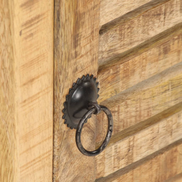 Mesita de noche de madera de mango rugosa 40x30x50 cm M 5