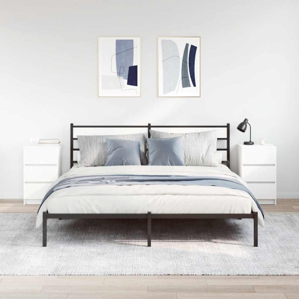 Mesillas de noche con 3 cajones 2 uds Blanco 39x35x65 cm M 4