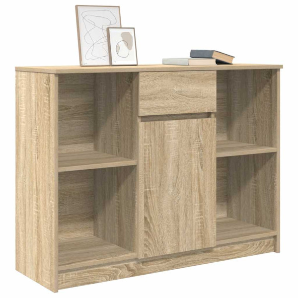 Aparador con cajón roble Sonoma 101x35x76 cm madera ingeniería M 4