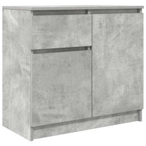 Aparador con cajón gris hormigón 71x35x65 cm madera ingeniería H