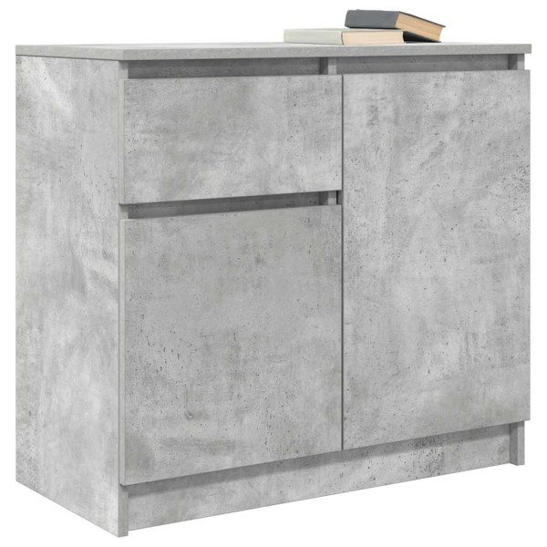 Aparador con cajón gris hormigón 71x35x65 cm madera ingeniería M 4