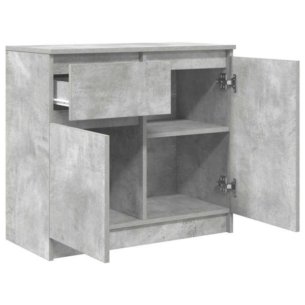 Aparador con cajón gris hormigón 71x35x65 cm madera ingeniería M 5