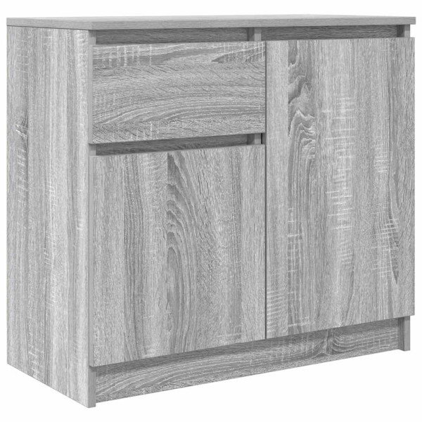 Aparador con cajón gris Sonoma 71x35x65 cm madera de ingeniería M 2