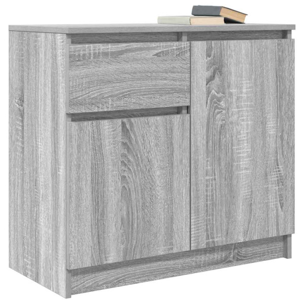 Aparador con cajón gris Sonoma 71x35x65 cm madera de ingeniería M 4