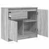 Aparador con cajón gris Sonoma 71x35x65 cm madera de ingeniería 5