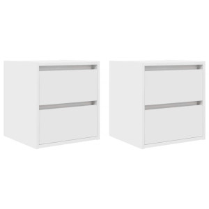 Mesas de cabeceira de parede 2 pcs 38x34x40cm branco H