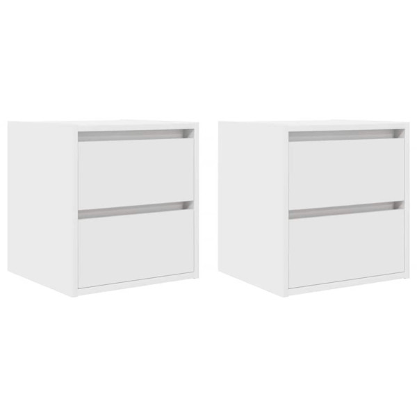 Mesas de cabeceira de parede 2 pcs 38x34x40cm branco M 2