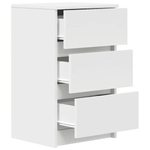 Mesa de cabeceira com 3 gavetas 39x35x65 cm branco H