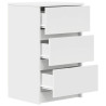 Mesa de cabeceira com 3 gavetas 39x35x65 cm branco 2