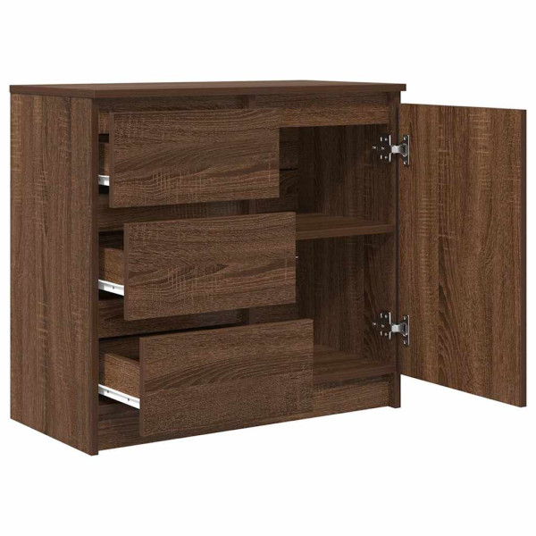 Aparador con cajón roble marrón 71x35x65 cm madera ingeniería M 5