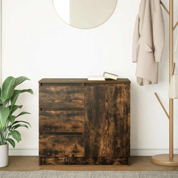 Aparador con cajón roble ahumado 71x35x65 cm madera ingeniería M 3