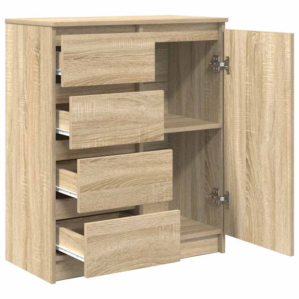 Aparador con cajones roble Sonoma 71x35x84 cm madera ingeniería M 5