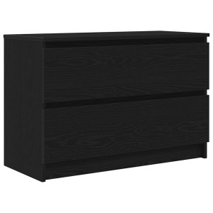 Mueble de TV de madera de ingeniería negro 80x35x54 cm H