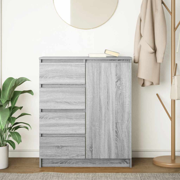 Aparador con cajones Sonoma gris 71x35x84 cm madera ingeniería M 3