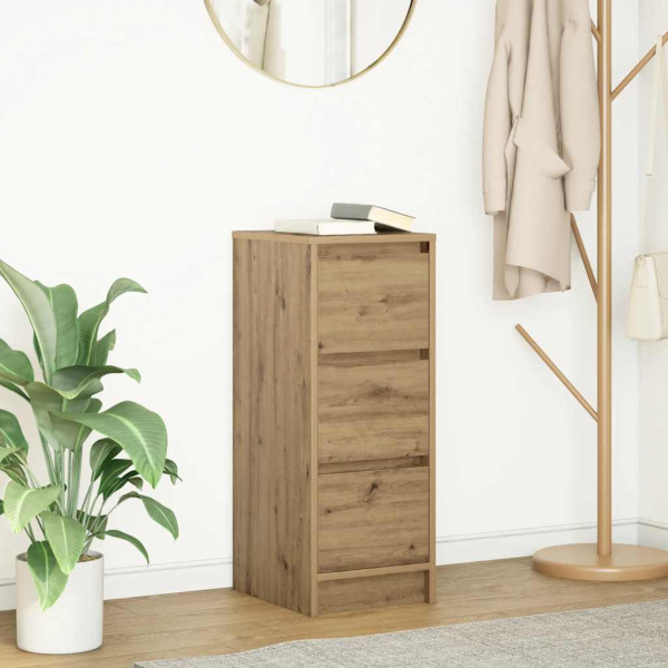 Aparador de madera de ingeniería roble artisan 29.5x34x76 cm D