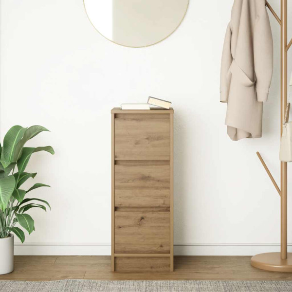 Aparador de madera de ingeniería roble artisan 29.5x34x76 cm M 3