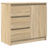 Aparador con cajón roble Sonoma 71x35x65 cm madera ingeniería 2
