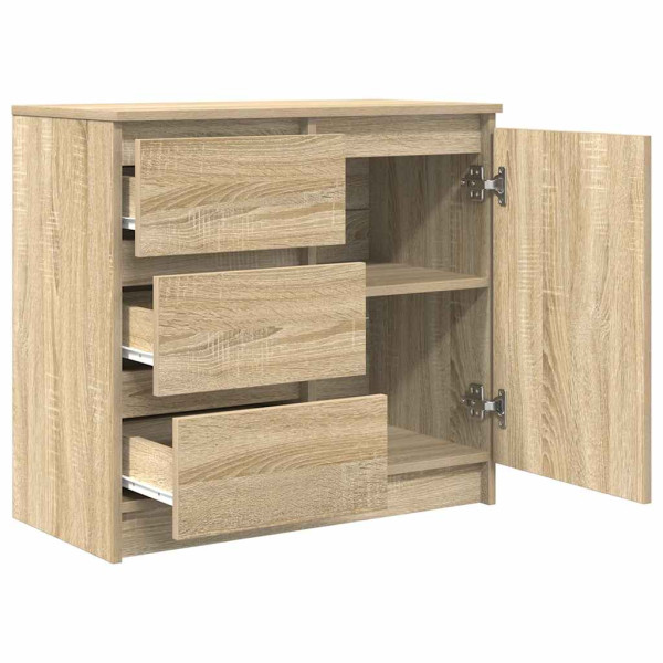 Aparador con cajón roble Sonoma 71x35x65 cm madera ingeniería M 5