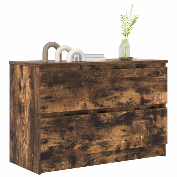 Mueble de TV de roble ahumado 80x35x54 cm Madera de ingeniería M 4