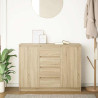 Aparador con cajones roble Sonoma 100.5x35x76 cm 3