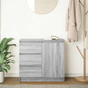 Aparador con cajón gris Sonoma 71x35x65 cm madera de ingeniería 3