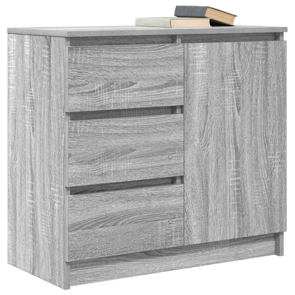 Aparador con cajón gris Sonoma 71x35x65 cm madera de ingeniería M 4