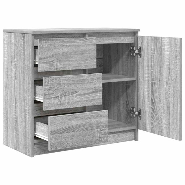 Aparador con cajón gris Sonoma 71x35x65 cm madera de ingeniería M 5