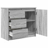 Aparador con cajón gris Sonoma 71x35x65 cm madera de ingeniería 5