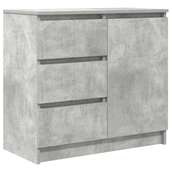 Aparador con cajón gris hormigón 71x35x65 cm madera ingeniería M 2