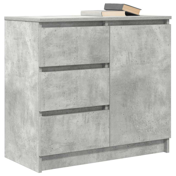 Aparador con cajón gris hormigón 71x35x65 cm madera ingeniería M 4