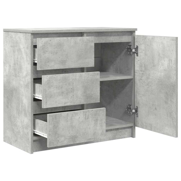 Aparador con cajón gris hormigón 71x35x65 cm madera ingeniería M 5