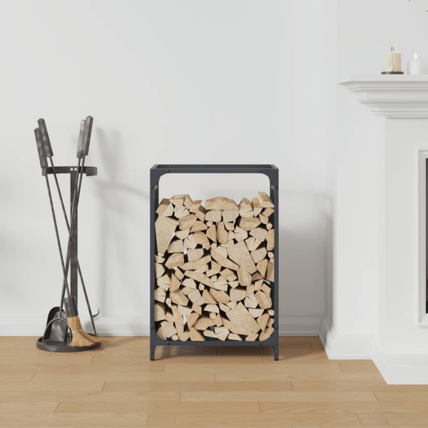 Suporte para lenha 44x28x65 cm aço laminado a frio antracite M 3