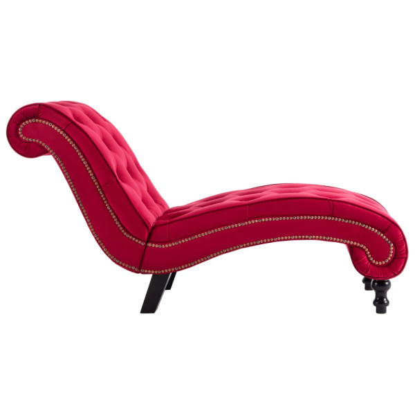Chaise longue em veludo vermelho M 4