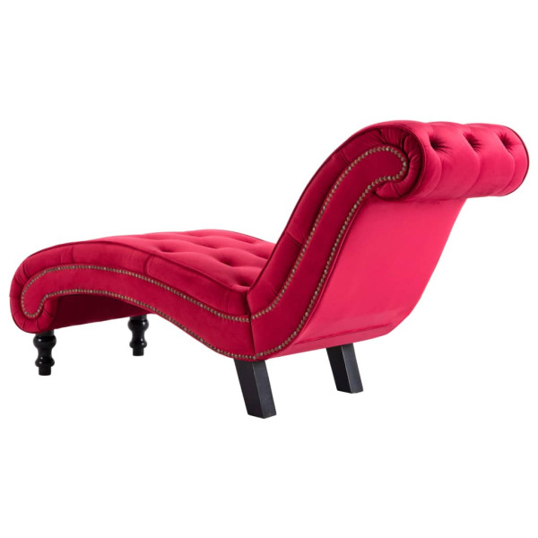 Chaise longue em veludo vermelho M 5