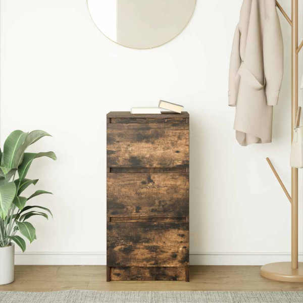 Aparador roble ahumado 37.5x35x76 cm madera de ingeniería M 3