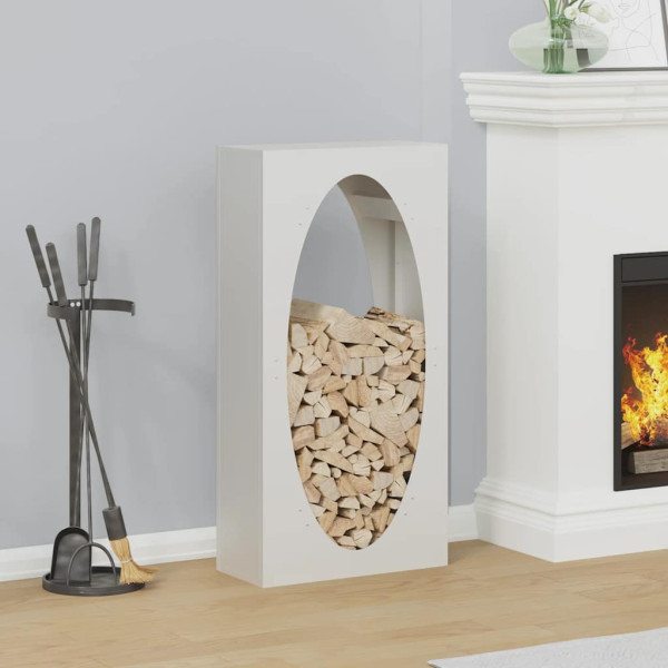 Leñero blanco 50x23x100 cm Acero laminado en frío D