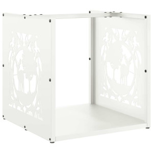 Suporte para lenha 40x40x40 cm aço laminado a frio branco H