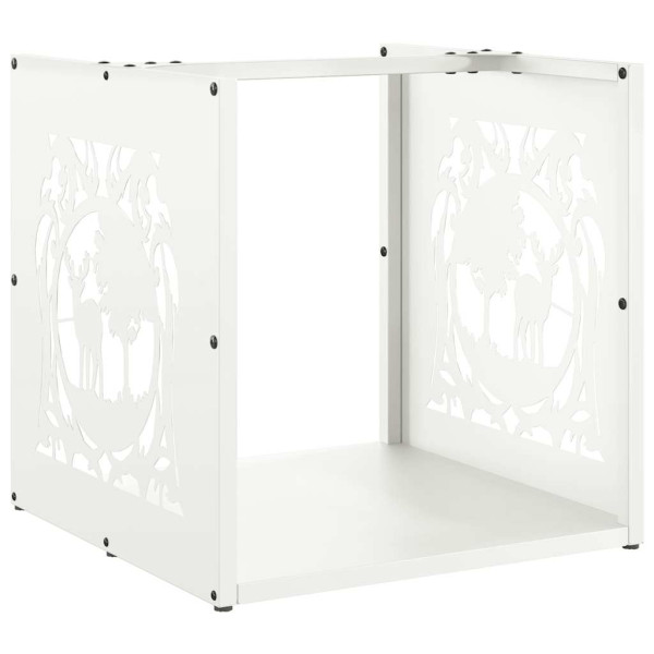 Suporte para lenha 40x40x40 cm aço laminado a frio branco M 2