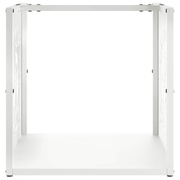 Suporte para lenha 40x40x40 cm aço laminado a frio branco M 5