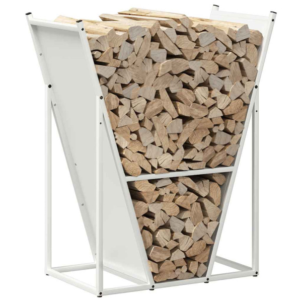 Leñero blanco 69.5x35x81 cm Acero laminado en frío M 4